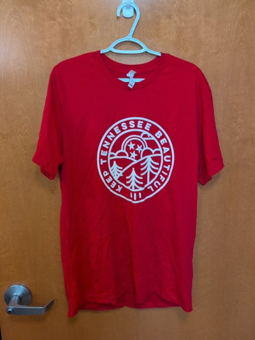 Canvas Shirt Mens Mens L Shirt Red White Short Sleeve Tee Graphic Keep TN Beauty